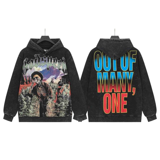 Rhinestone Logo Washed Version Zipper Hoodie 2 colors 28705411
