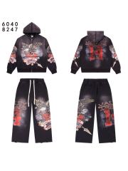 Eagle Star Magic Wand Print Washed Version Hoodie & Pants Set 3 colors 28705418