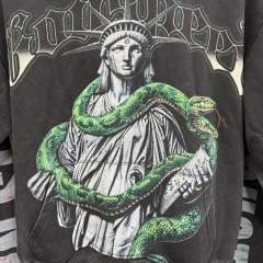 Python Goddess Statue Print Washed Hoodie 28716637