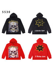 Puzzle Skull Print Washed Version Hoodie 2 colors  28478565