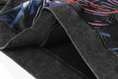 Black Cycling Suit Skull Print Washed Hoodie 2 colors 28696537