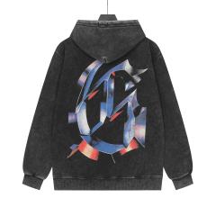 Black Cycling Suit Skull Print Washed Hoodie 2 colors 28696537