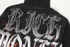 Skeleton Dollar Letter Print Washed Hoodie 2 colors 28690404