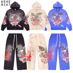 Eagle Star Magic Wand Print Washed Version Hoodie & Pants Set 3 colors 28705418