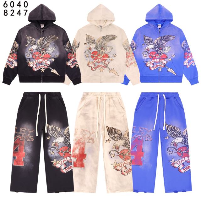Eagle Star Magic Wand Print Washed Version Hoodie & Pants Set 3 colors 28705418