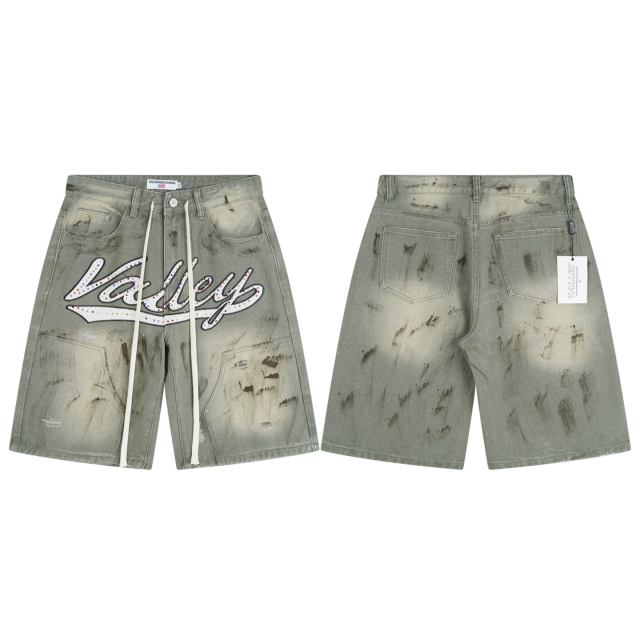 Vale Forever Rhinestone Graffiti Jorts Jean Shorts 3 colors