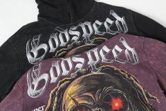 Skeleton Dollar Letter Print Washed Hoodie 2 colors 28690404