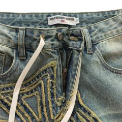 Rainbow Candy Wool Embroidery Washed Jeans 2 colors 28899680
