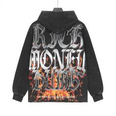 Skeleton Dollar Letter Print Washed Hoodie 2 colors 28690404