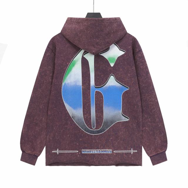 Dusk Skeleton Rowing Boat Print Washed Hoodie 28696541