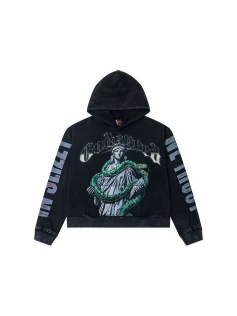 Python Goddess Statue Print Washed Hoodie 28716637