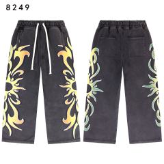 Gradient Sunflower Pattern Print Washed Version Hoodie & Pants Set 2 colors 28705417