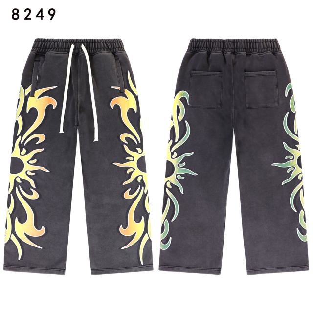 Gradient Sunflower Pattern Print Washed Version Hoodie & Pants Set 2 colors 28705417