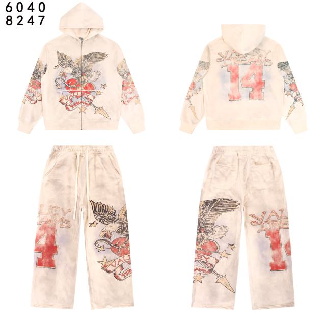 Eagle Star Magic Wand Print Washed Version Hoodie & Pants Set 3 colors 28705418