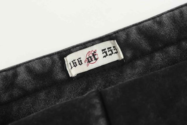 Black Cycling Suit Skull Print Washed Hoodie 2 colors 28696537