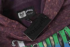 Dusk Skeleton Rowing Boat Print Washed Hoodie 28696541