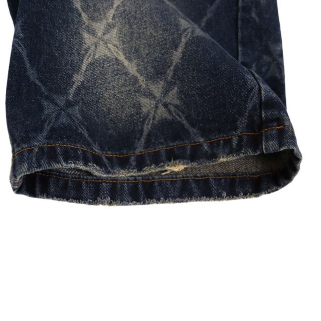 Quilted Laser-Cut Washed Denim Shorts 2 colors 28899678