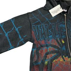 Spider Alphabet Print Washed Version Hoodie 28559500