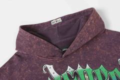 Dusk Skeleton Rowing Boat Print Washed Hoodie 28696541