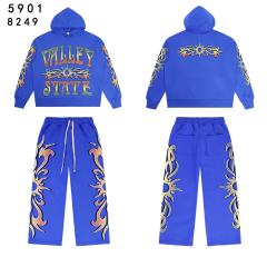 Gradient Sunflower Pattern Print Washed Version Hoodie & Pants Set 2 colors 28705417