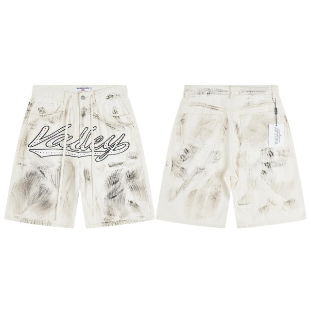 Vale Forever Rhinestone Graffiti Jorts Jean Shorts 3 colors