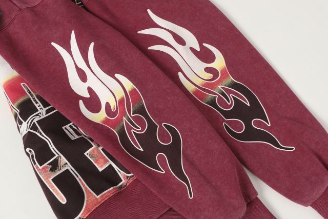 Skeleton Robot Print Washed Hoodie 2 colors 28696536