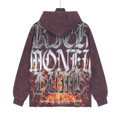 Skeleton Dollar Letter Print Washed Hoodie 2 colors 28690404