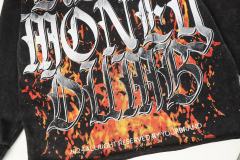 Skeleton Dollar Letter Print Washed Hoodie 2 colors 28690404