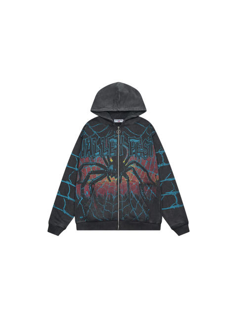Spider Alphabet Print Washed Version Hoodie 28559500