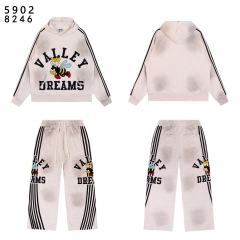 Angry Bee Print Washed Version Hoodie & Pants Set 4 colors 28705419