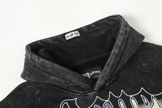 Rhinestone Logo Washed Version Zipper Hoodie 2 colors 28705411