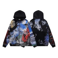 Ghost Halloween Print Washed Version Hoodie 28746810
