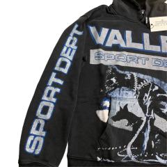 Two Dogs Letter Print Washed Version Hoodie 28523830