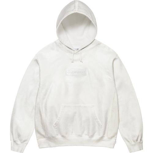 SUPREM* x MAISON MARGIELA BOX LOGO HOODIE WHITE