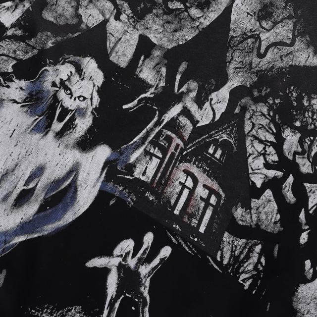 Dark Castle Evil Spirit Print Washed Version Hoodie 28709900