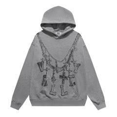 Oversized Neckline Printed Hoodie 28746787