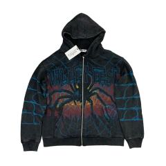Spider Alphabet Print Washed Version Hoodie 28559500