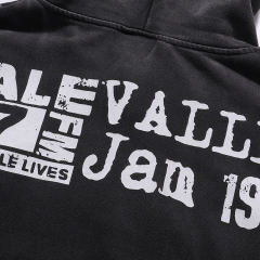 Large Chain Back Letter Printed Washed Version Hoodie 28711245