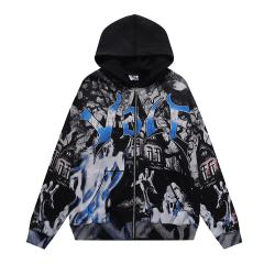 Dark Castle Evil Spirit Print Washed Version Hoodie 28709900