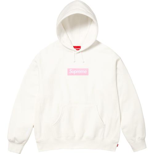 SUPREM* BOX LOGO HOODIE WHITE PINK
