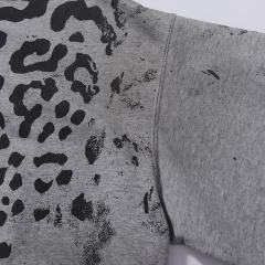 Black Spot Leopard Print Washed Version Hoodie 28709902