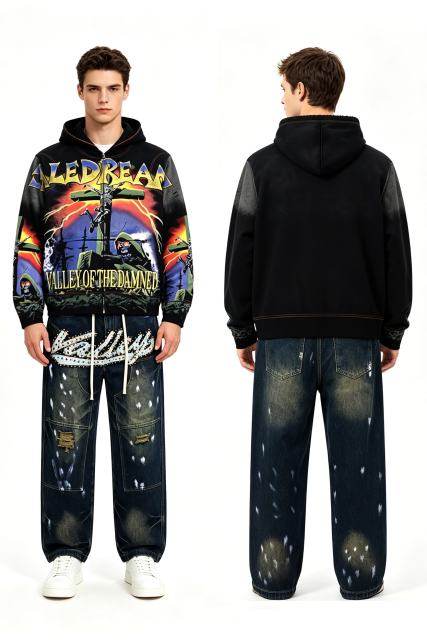 Dark Aesthetic Grim Reaper Graphic Distressed Zip Hoodie 28978141