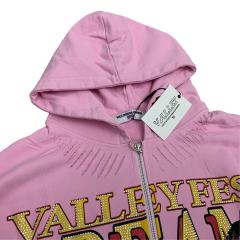 Rhinestone Letter Print Distressed Hoodie 28576629