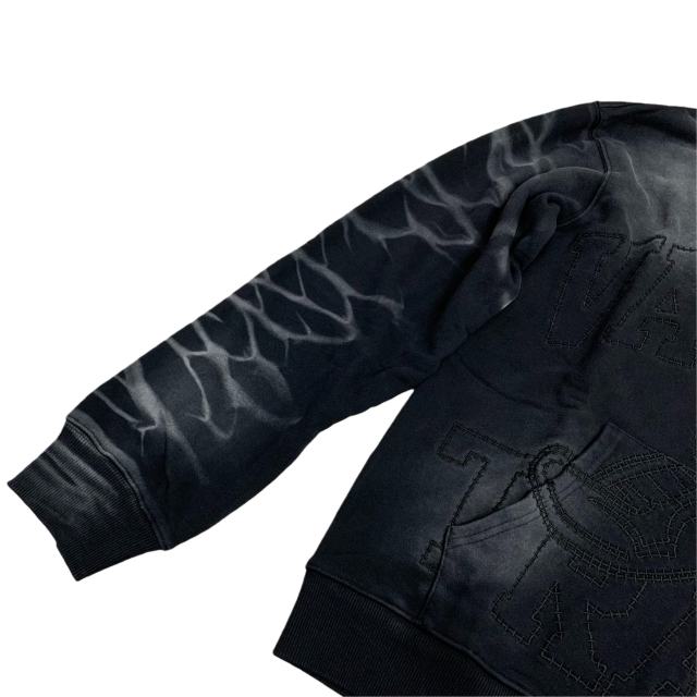 Embroidered Letter Water Ripple Washed Version Hoodie 3 colors 28576623