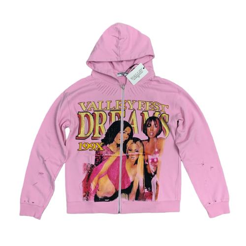 Rhinestone Letter Print Distressed Hoodie 28576629