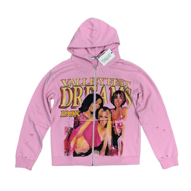 Rhinestone Letter Print Distressed Hoodie 28576629
