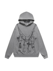 Oversized Neckline Printed Hoodie 28746787