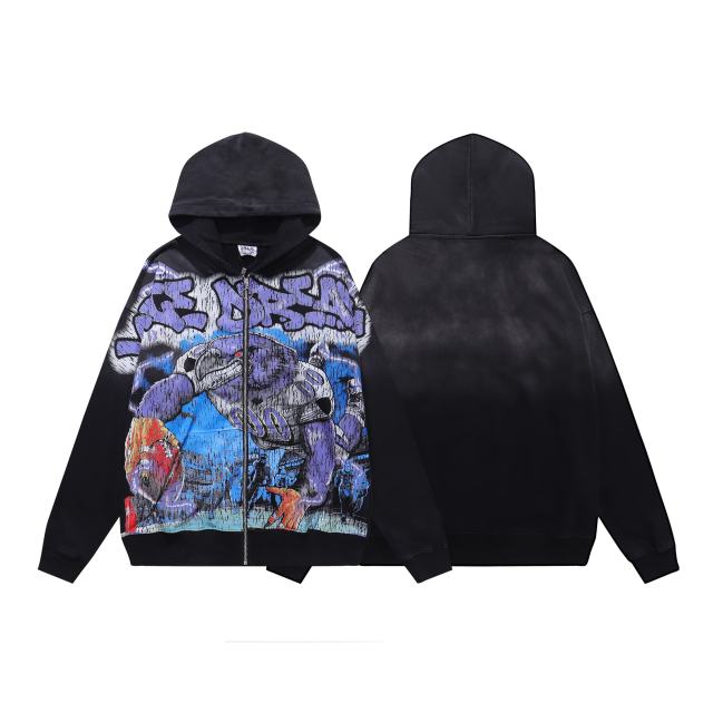 Eagle Football Player Print Washed Version Hoodie 28709896