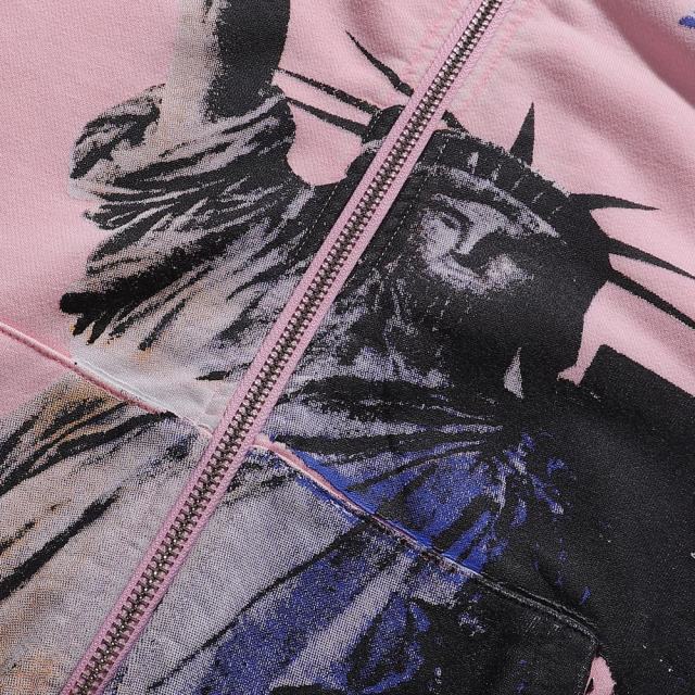 Statue of Liberty Print Washed Version Hoodie 28709898