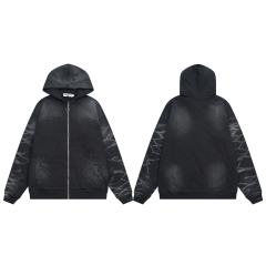 Embroidered Letter Water Ripple Washed Version Hoodie 3 colors 28576623